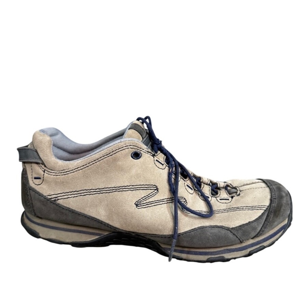 LL Bean Mens Trail Model Hikers Tan Charcoal Suede Low Top Shoes 10.5 Wide